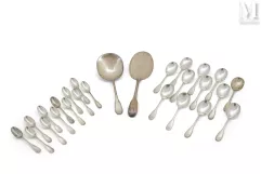 Partie de service à dessert en argent comprenant:--img1