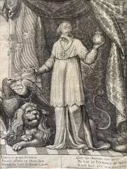Gravure découpée figurant le Cardinal de Richelieu--img1