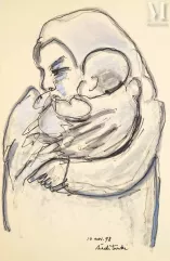 Hedi TURKI (Tunis 1922 - 2019)-Maternité-img1