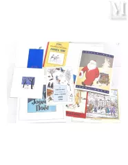 Hergé, Ensemble de 16 cartes de voeux différentes Fondation et Studios.-Hergé, Ensemble de 16 cartes de voeux différentes Fondation et Studios.-img1