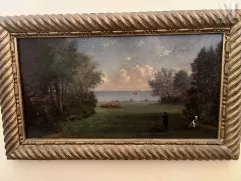 Ecole REGIONALE de la fin du XIXème siècle-Vue de Bord de mer depuis le jardin d'une propriété à Pornic-img1