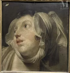 Ecole française du début du XIXème siècle-Portrait de femme apeuré / Portrait de femme de trois quart-img1