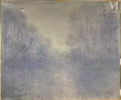 Artistes divers (XIX et XXe siècle)-Brouillard sur le Loing, soleil levant / Paysage / Bouquet de fleurs / Portraits-img1