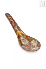 CHINE, pour le marché thaïlandais, Epoque Rama II, XIXe siècle-Cuillère en porcelaine Lai Nam Thong-img1