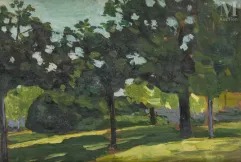 Rembrandt BUGATTI (Milan 1884 - Paris 1916)-Paysagé boisé-img1