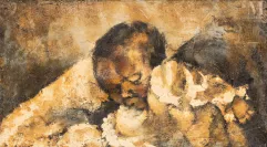 Paolo VALLORZ (1931-2017)-Bébé endormi.-img1