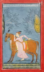 Sindhu, premier ragaputra (fils) de Shri Raga, extrait d'un Ragamala-Inde, Bilaspur (?), premier quart du XVIIIe siècle-img1