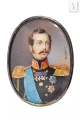 Aloïs Gustave ROCKSTUHL (Vilnius, 1798 - Saint-Pétersbourg, 1877)-Portrait du tsar Alexandre II en uniforme de général.-img1