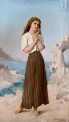 Édouard Alexandre SAIN (1830-1910)-Jeune femme dans les rochers de Capri-img1