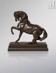 D'aprés Antoine Louis BARYE (Paris 1796-1875)-"Cheval Turc n°4 (antèrieure gauche levée, terrasse carrée)"-img1