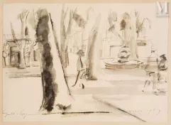 Leopold LEVY (Paris 1882 - 1966)-Une place à Aix-en-Provence-img1