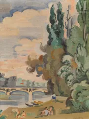 André LHOTE (Bordeaux 1885-Paris 1962)-Bord de rivière-img1