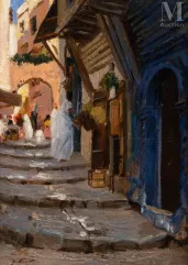Gustave LINO (Mulhouse 1893 - Alger 1961)-Rue de la casbah-img1