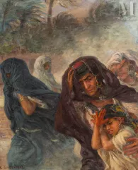 Etienne DINET (Paris 1861 - 1929)-Tempête de sable-img1
