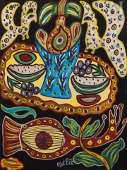 BAYA (Fatma Haddad Mahiedinne) (Algérie, Bordj el Kiffan 1931 - Blida 1998)-Composition, (19)80-img1