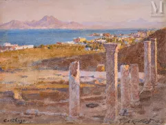 Alexandre ROUBTZOFF (Saint-Pétersbourg 1884 - Tunis 1949)-Vue sur les Ruines de Carthage-img1