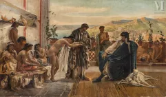 Ecole ORIENTALISTE du début du XX ème siècle d'après Victor GIRAUD-Le marchand d'esclaves-img1