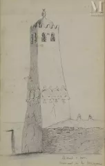 Ecole ORIENTALISTE du XIX ème siècle-El oued minaret de la mosquée / Marabouts à Debila-img1