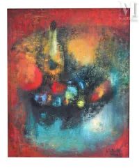 Ⓗ LEBADANG (1921–2015)-"Nature morte abstraite"-img1