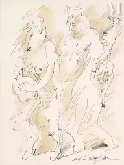André MASSON (Balagny sur Therain 1896-Paris 1987)-Faune et faunesse-img1