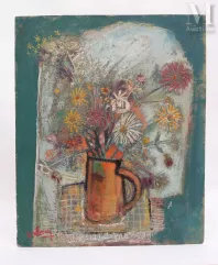 Ⓗ JEAN VOLANG (1921-2005)-"Nature morte au vase orange"-img1