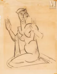 Marie VASSILIEFF (Smolensk 1884 - Nogent sur Marne 1957)-Nu cubiste-img1