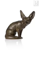 Édouard Marcel SANDOZ (1881 - 1971)-"Fennec assis" (tête tournée. taille1)-img1