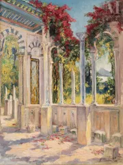 ﻿Yvonne THIVET (1888 - 1972)-Koubba du belvédère à Tunis, 1921-img1