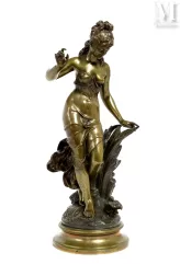 Auguste MOREAU (1834 - 1917)-"Femme aux roseaux"-img1