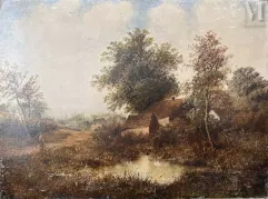 Théodore FOURMOIS (1814 - 1871)-La chaumière-img1