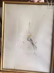 Salvador DALI (1904-1989)-La main dans un ganttenant le Graal-img1