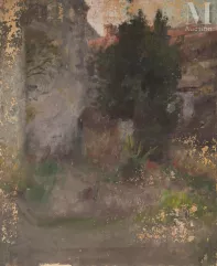 Robert VONNOH (Hartford 1858 - Nice 1933)-Jardin à Grez-img1