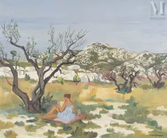 Yves BRAYER (Versailles 1907- Paris 1990)-Paysage de Provence-img1