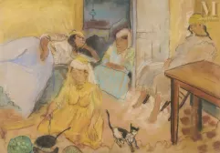 Jean LAUNOIS (Les-Sables-d’Olonne 1898 - Alger 1942)-Femmes dans un intérieur-img1