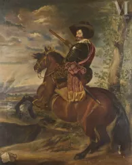 Ecole du XIXe siècle d'après Diego Velazquez-Gaspar de Guzmán, comte-duc d'Olivares, à cheval-img1