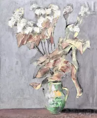 Vlad TIBERIU (né en 1958)-Bouquet de grandes fleurs dans un pichet-img1