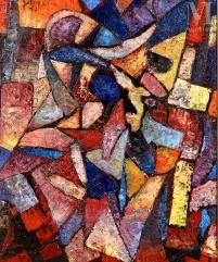 Ecole CONTEMPORAINE du XXème siècle-Portrait d'homme abstrait-img1