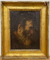 Ecole espagnole du XVII ème-Portrait de profil, saint Pierre (?)-img1