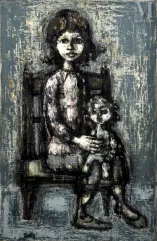 Philippe GRISEL (1930-1998)-Jeune fille à la poupée-img1