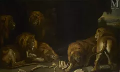Ecole FLAMANDE du XVIIème, suiveur de Pierre Paul RUBENS-La fosse aux lions-img1