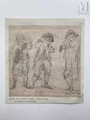 Ecole française du XVIIIème siècle-Trois personnages en pied lisant-img1