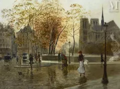 Georges STEIN (1855/70-1930/55)-Vue de Notre Dame de Paris depuis les quais-img1
