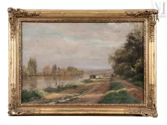 Paul LOUCHET (Paris 1854-1936)-La Seine à Sartrouville en 1914-img1