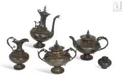 Important service à thé et café en argent;--img1