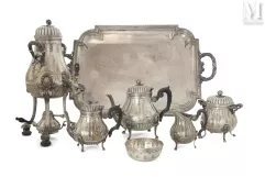 Important service à thé et café en argent;--img1