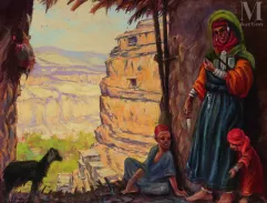 Benjamin SARRAILLON (Lyon, 1901 - Aubagne, 1989)-Fileuse Chahaouia, Rouffi, Aurès, Algérie-img1