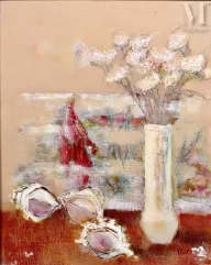 Vlad TIBERIU (né en 1958)-Poissons, coquillage et bouquets de fleurs-img1