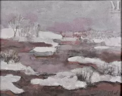 Vlad TIBERIU (né en 1958)-Paysage de neige-img1