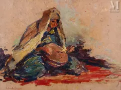 Ecole ORIENTALISTE du XX ème siècle-Musicienne assise-img1