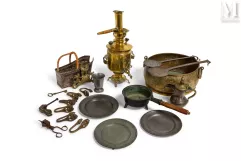 Lot cuivre / étain et divers comprenant :--img1